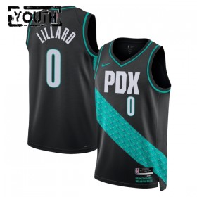 Camiseta Niños Portland Trail Blazers Damian Lillard 2025-26 Nike City Edition Negro Swingman